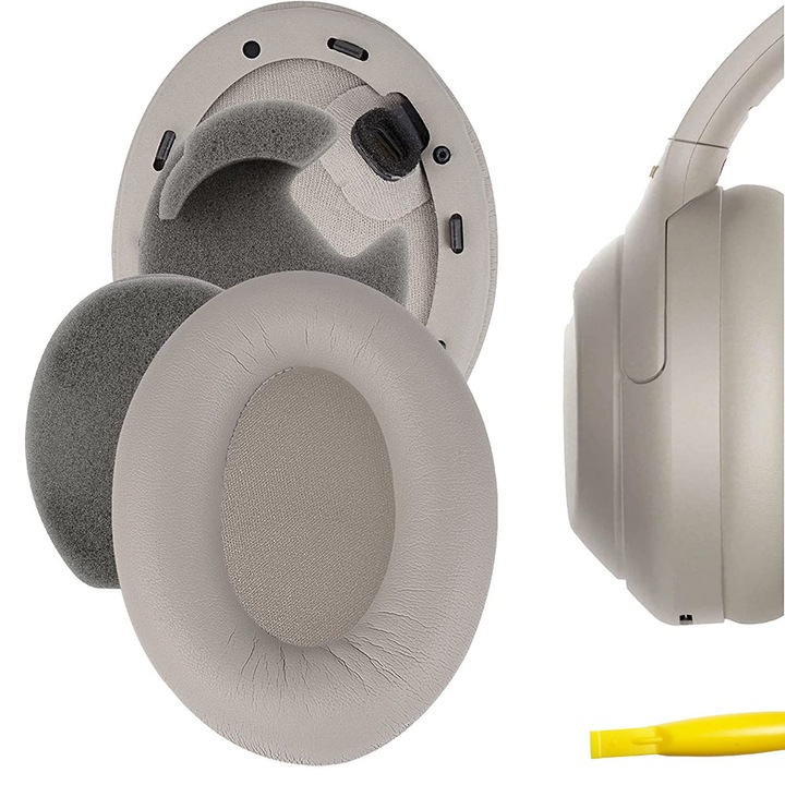 Set 2 earpads, Compatibil cu Sony WH-1000XM4, Gri