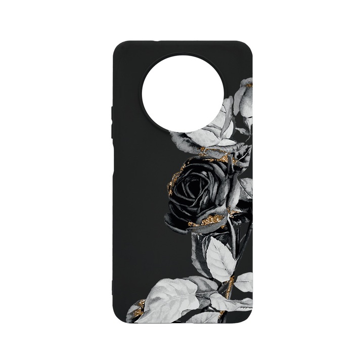 BestCase Slim Szilikon 0.8MM telefontok, Huawei Nova Y90, Black Rose, B 990