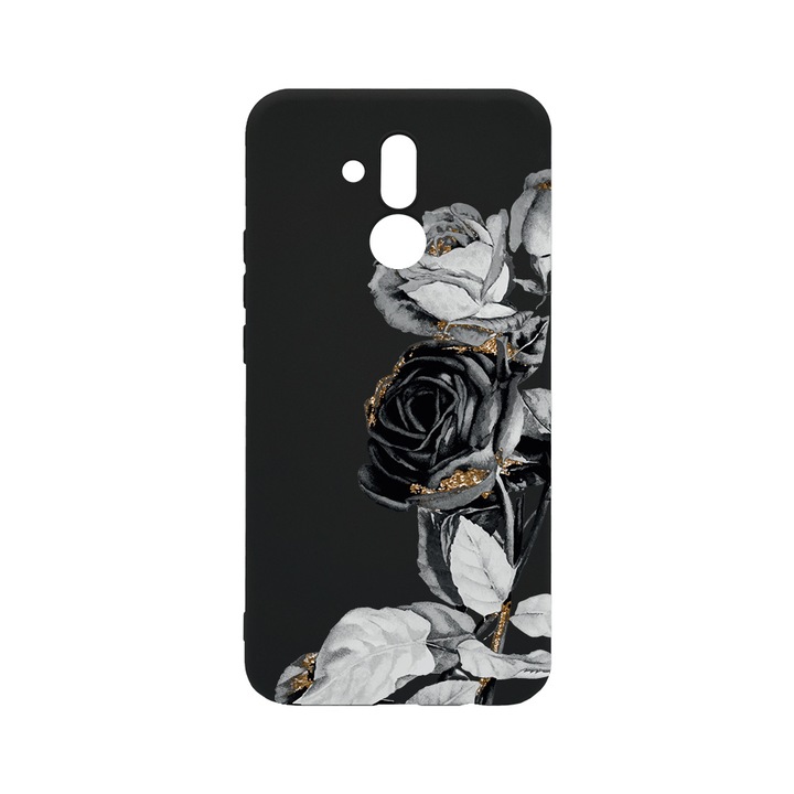 Силиконов калъф BestCase за Huawei Mate 20 Lite, Black Rose, 0.8MM Slim, Black Silicon Series, B 990