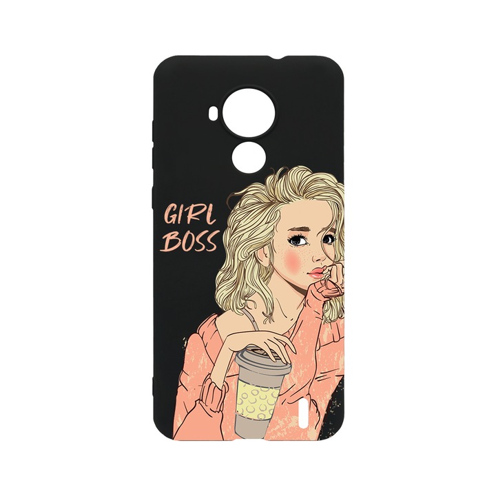 BestCase Slim Szilikon 0.8MM telefontok, Nokia C30, Girl Boss, B 1009