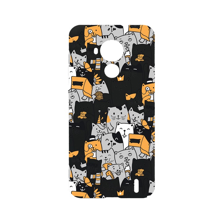 BestCase Slim Szilikon 0.8MM telefontok, Nokia C30, Cat Pattern, B 1030
