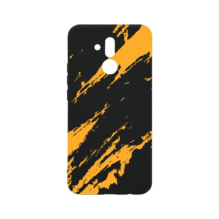 Силиконов калъф BestCase за Huawei Mate 20 Lite, Golden Stripes, 0.8MM Slim, Black Silicon Series, B 1054