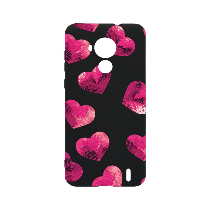 BestCase Slim Szilikon 0.8MM telefontok, Nokia C30, Heart Pattern, B 987