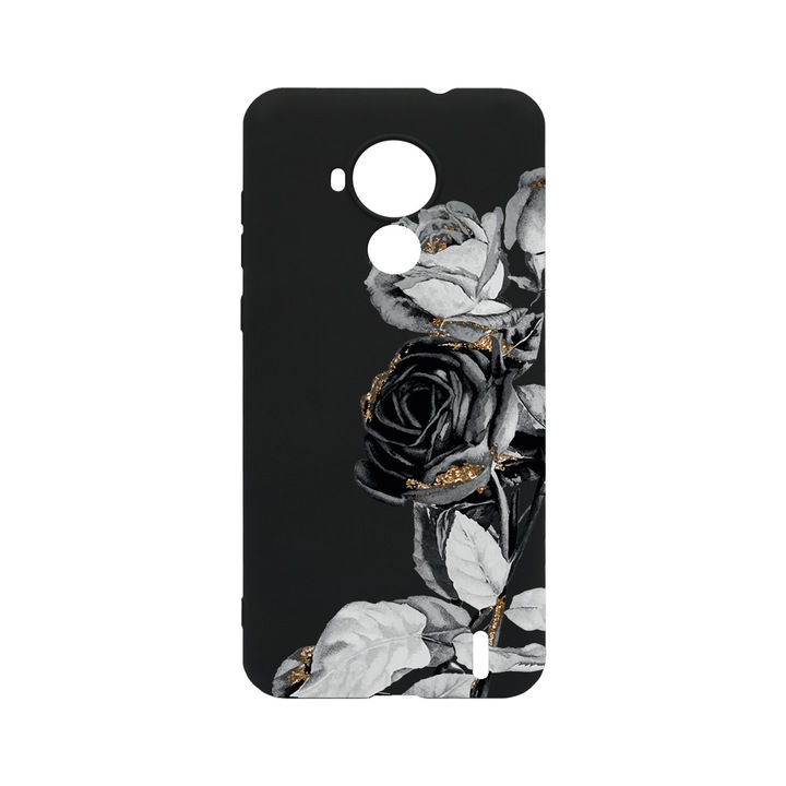 BestCase Slim Szilikon 0.8MM telefontok, Nokia C30, Black Rose, B 990
