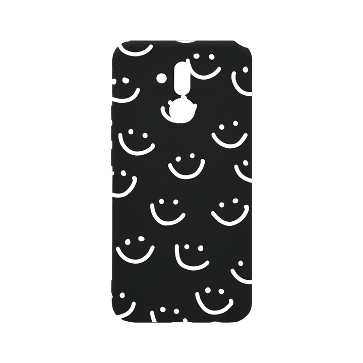 Силиконов калъф BestCase за Huawei Mate 20 Lite, Smile, 0.8MM Slim, Black Silicon Series, B 1064
