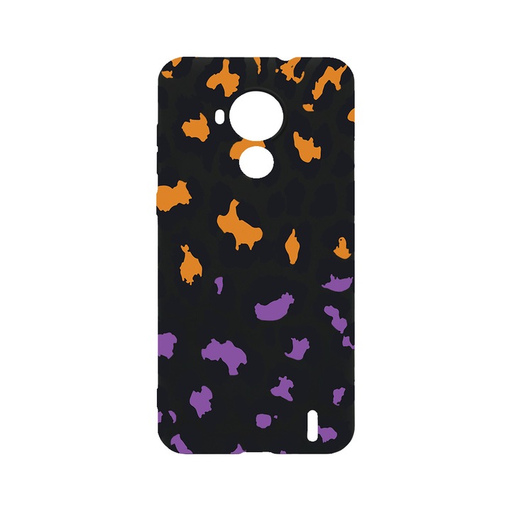 BestCase Slim Szilikon 0.8MM telefontok, Nokia C30, Lila Leopard Pattern, B 1035