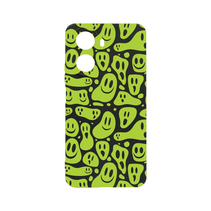 BestCase Slim Szilikon 0.8MM telefontok, Huawei Nova 10 SE, Green Acid Smiley, c-B 1051