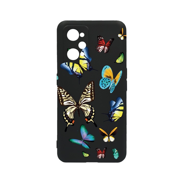 BestCase Slim Szilikon 0.8MM telefontok, Realme GT Neo 3T, Beautiful Color Butterflies, c-B 992