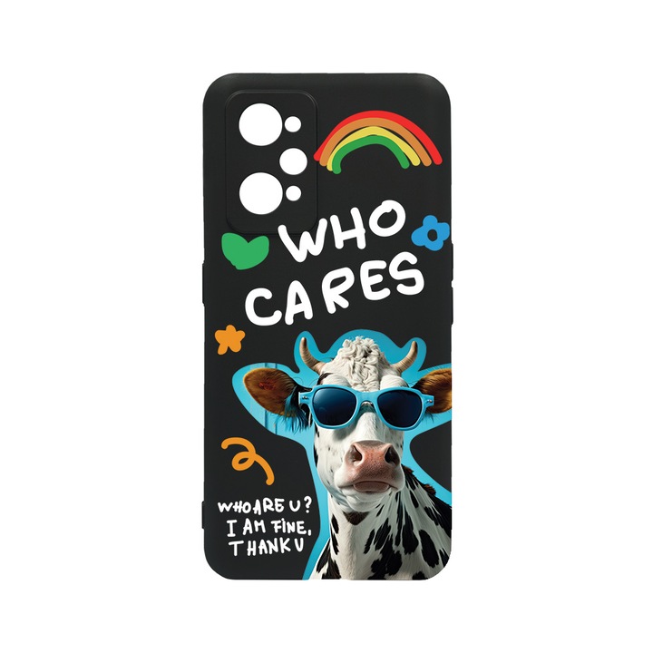 BestCase Slim Szilikon 0.8MM telefontok, Realme GT Neo 3T, Cool Cow - Who Cares?, c-B 975