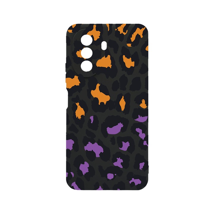 BestCase Slim Szilikon 0.8MM telefontok, Huawei Nova Y70, Lila Leopard Pattern, c-B 1035