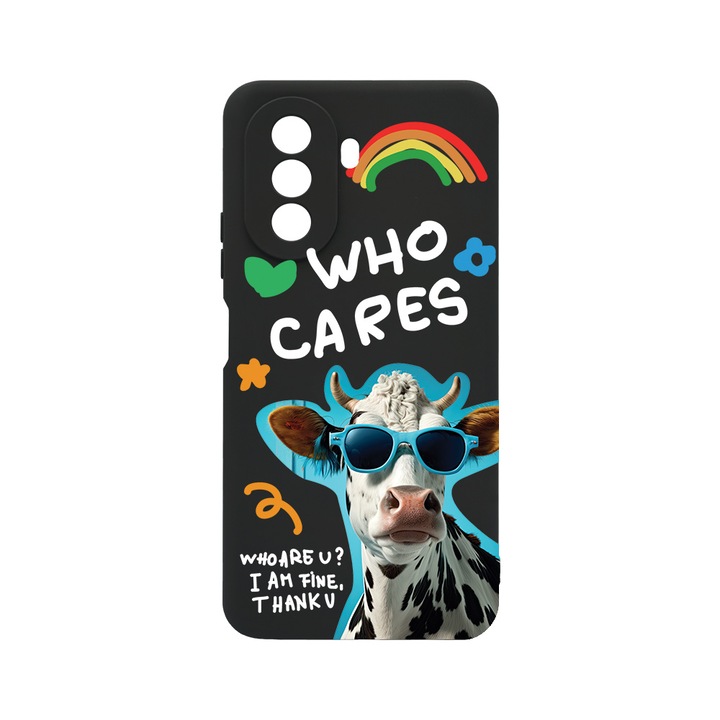 BestCase Slim Szilikon 0.8MM telefontok, Huawei Nova Y70, Cool Cow - Who Cares?, c-B 975