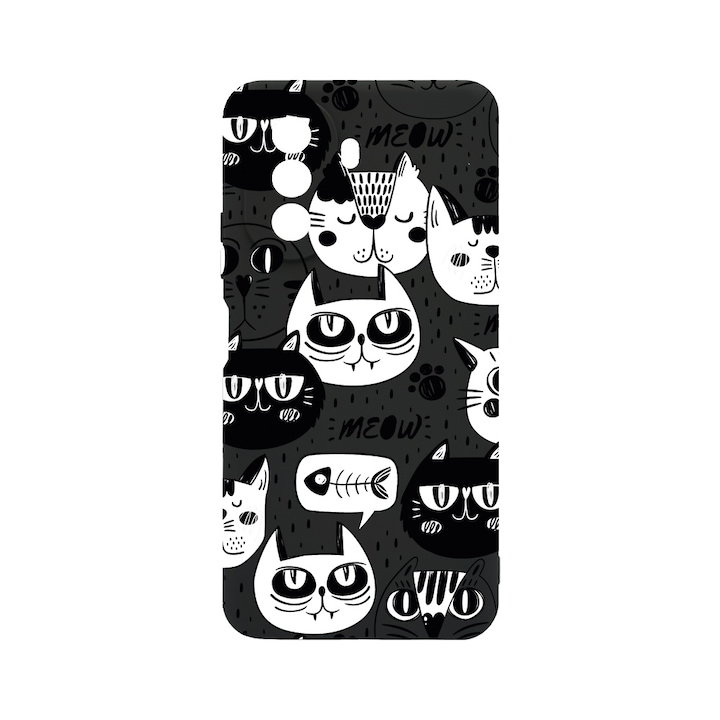 BestCase Slim Szilikon 0.8MM telefontok, Huawei Nova Y70, Cool Cats, c-B 1029