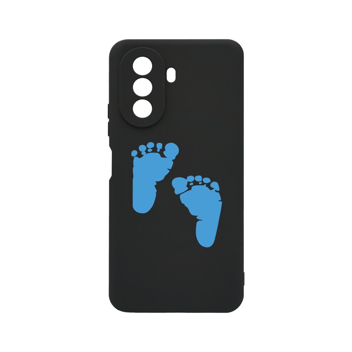 Силиконов калъф BestCase за Huawei Nova Y70, Boy Feet Print, 0.8MM Slim, Black Silicon Series, c-B 960