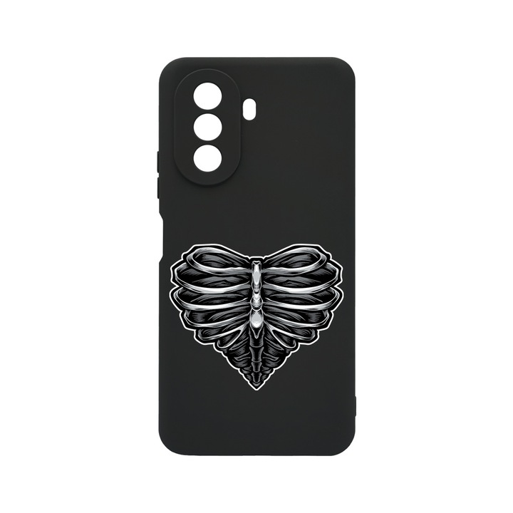 BestCase Slim Szilikon 0.8MM telefontok, Huawei Nova Y70, Skeleton Heart, c-B 1024