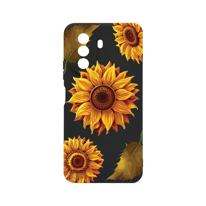 Силиконов калъф BestCase за Huawei Nova Y70, Sun Flower, 0.8MM Slim, Black Silicon Series, c-B 1070