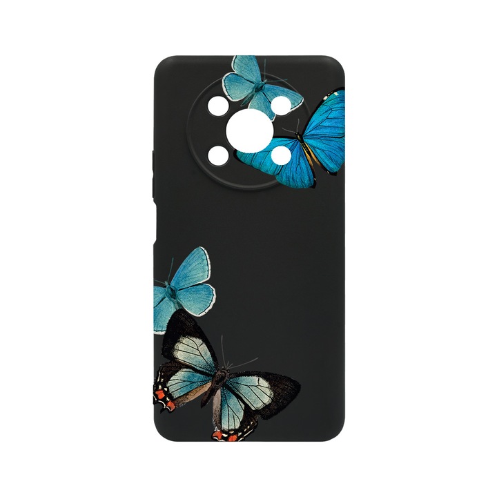 BestCase Slim Szilikon 0.8MM telefontok, Honor Magic4 Lite, Beautiful Blue Butterflies, c-B 991