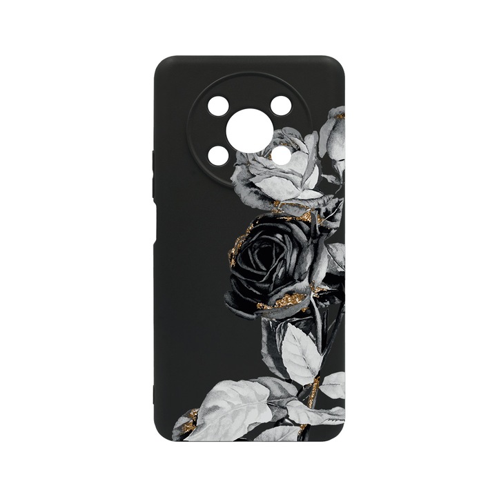 BestCase Slim Szilikon 0.8MM telefontok, Honor Magic4 Lite, Black Rose, c-B 990