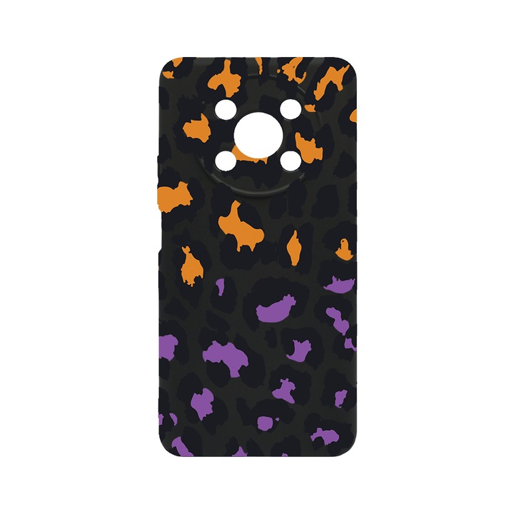 BestCase Slim Szilikon 0.8MM telefontok, Honor Magic4 Lite, Lila Leopard Pattern, c-B 1035