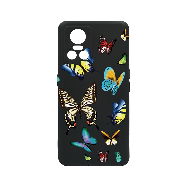BestCase Slim Szilikon 0.8MM telefontok, Realme GT Neo 3, Beautiful Color Butterflies, c-B 992