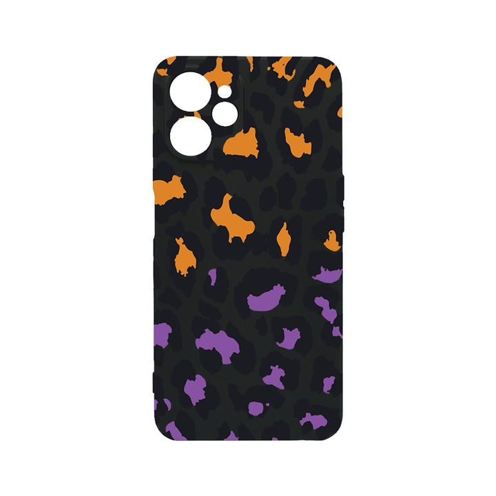 BestCase Slim Szilikon 0.8MM telefontok, Realme 9i 5G, Lila Leopard Pattern, c-B 1035