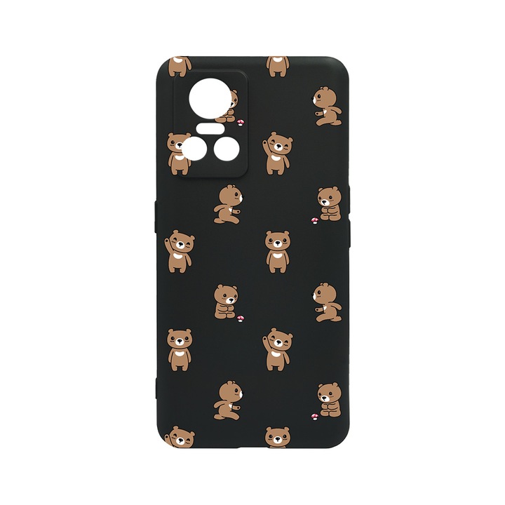 BestCase Slim Szilikon 0.8MM telefontok, Realme GT Neo 3, Teddy Bear Pattern, c-B 970