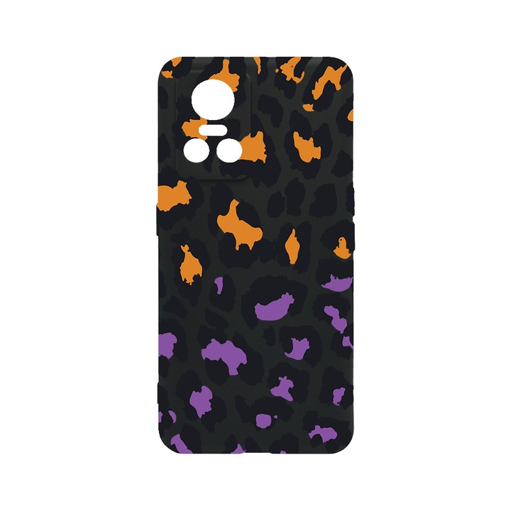 BestCase Slim Szilikon 0.8MM telefontok, Realme GT Neo 3, Lila Leopard Pattern, c-B 1035