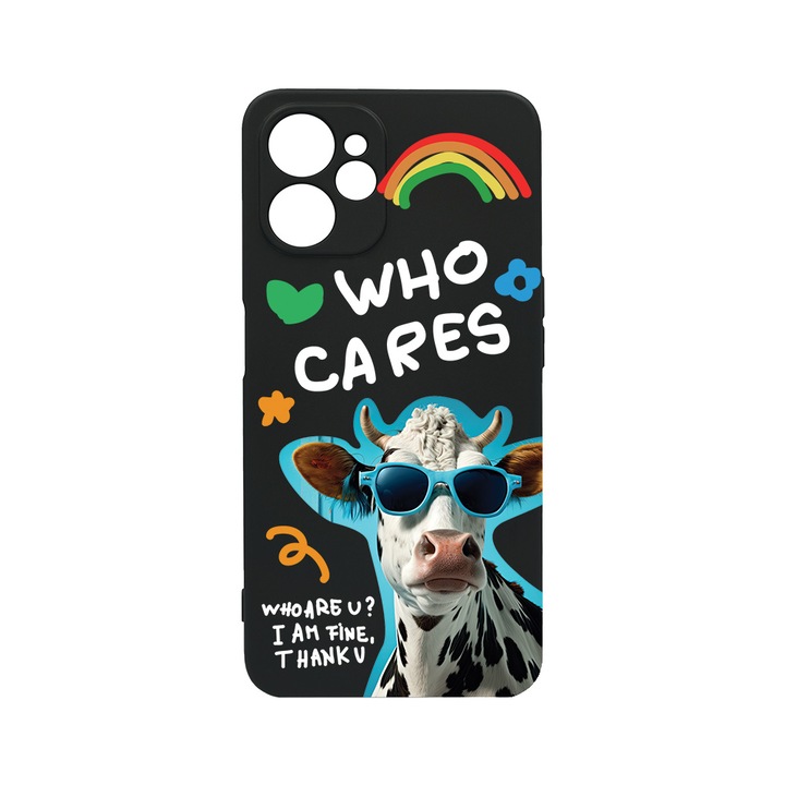 BestCase Slim Szilikon 0.8MM telefontok, Realme 9i 5G, Cool Cow - Who Cares?, c-B 975