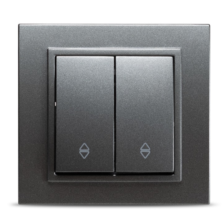 Intrerupator Dublu Cap Scara Elbi Zena ST Gri Inchis