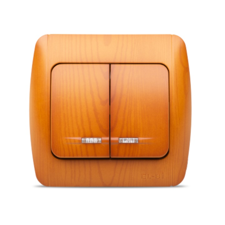 Intrerupator Dublu Iluminat Elbi Zirve ST Stejar