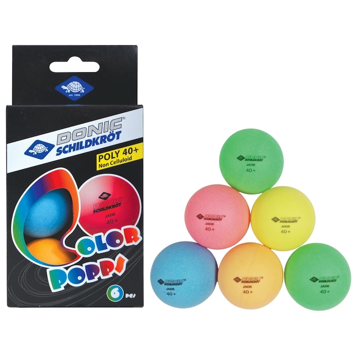 Mingi de ping-pong, Donic, Schildkrot DSK TT, multicolor, 6 buc