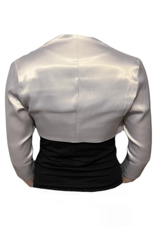 Boléro femme dentelle et satin manches longues