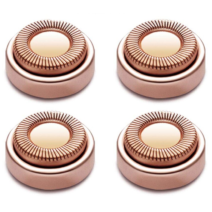 Set 4 capete de schimb epilator facial, 18K aur roz, hipoalergenic