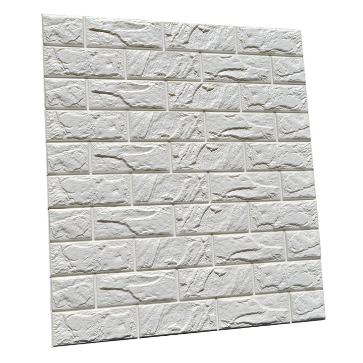 3D fali panel, Hab, 77x70x1 cm, Fehér