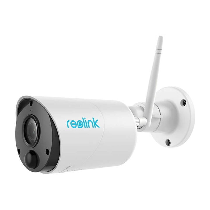Set Camera IP Reolink Argus Eco-V2 Cu Accesorii, Reolink, Argus Eco-V2, Φ71x186 mm, Baterie Incorporata De 5200 MAH, Senzor Pir, Raza Senzorului De Miscare Pana La 9 M, Rezistenta La Intemperii IP65, 1xCamera Argus Eco, 1xAntena