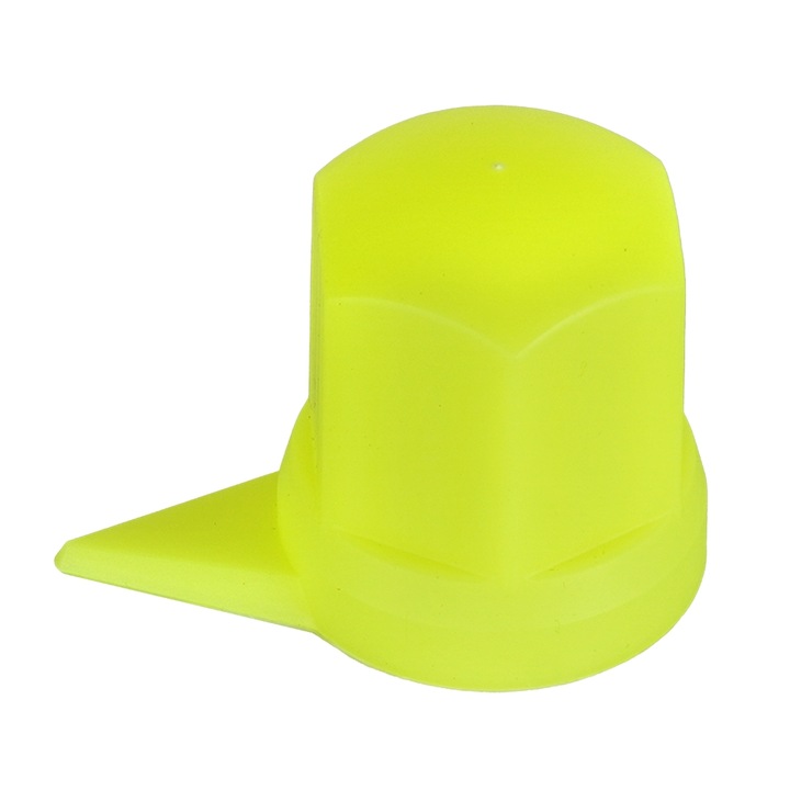 10 db-os műanyag burkolat keréktanyákhoz 33 mm-es neonsárga 54,5 mm-es visszajelzővel