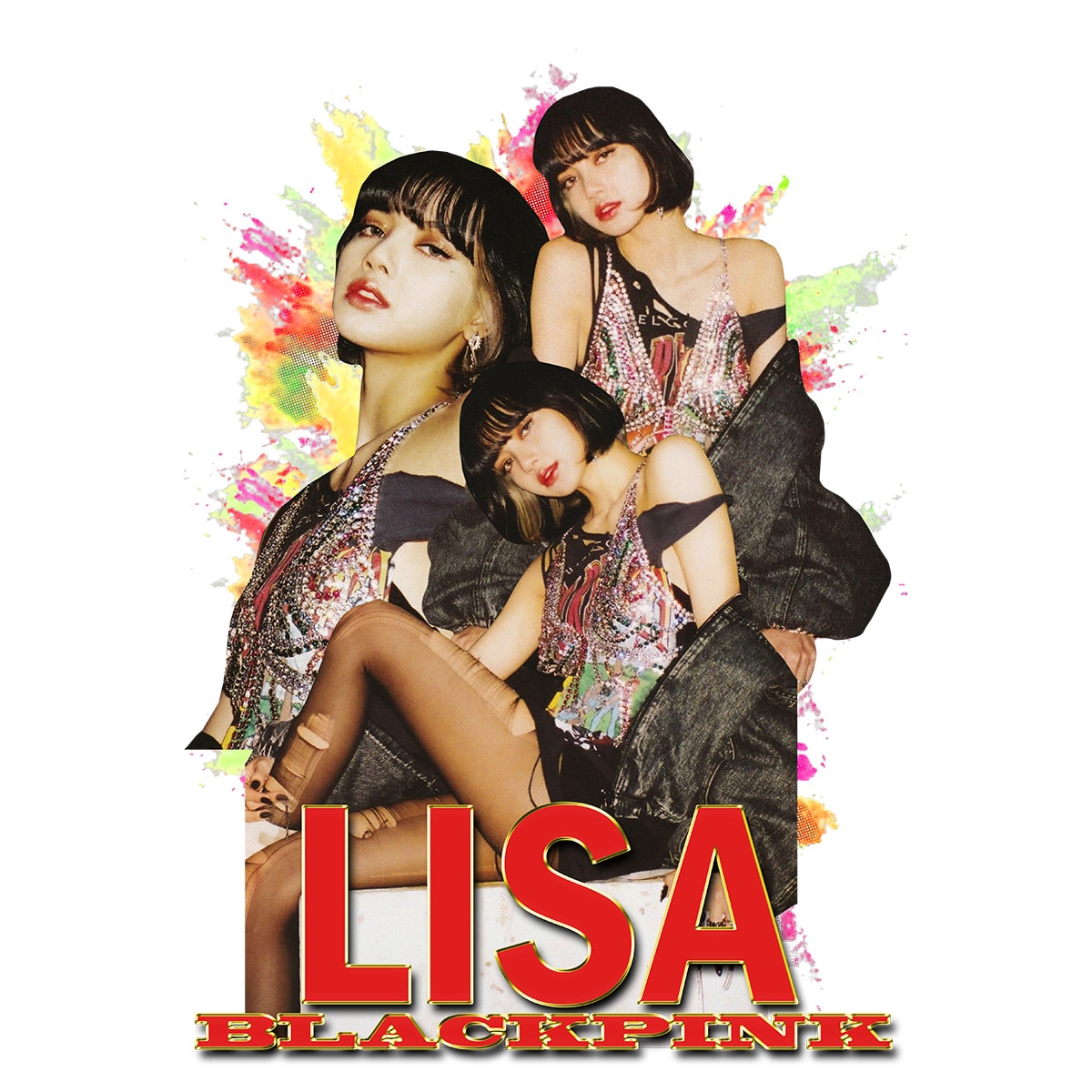 Mail Sticker Lisa Sticker decorativ perete, K-Pop - Lisa Blackpink model 9, lungime 25 cm ...