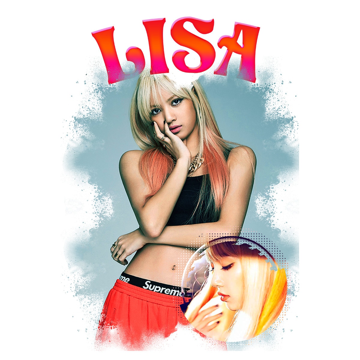 Mail Sticker Lisa Sticker decorativ perete, K-Pop - Lisa Blackpink model 1, lungime 45 cm ...