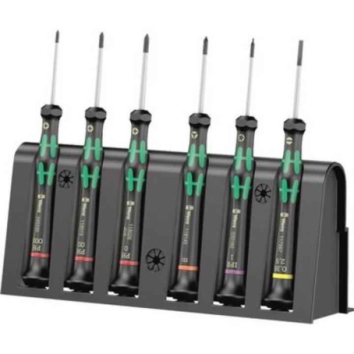 Elektronika- és finommechanika Csavarhúzó készlet 6 részes Wera 2050/6 Egyeneshornyú, Kereszthornyú Phillips, TORX Plus, Microstix (05030181001)