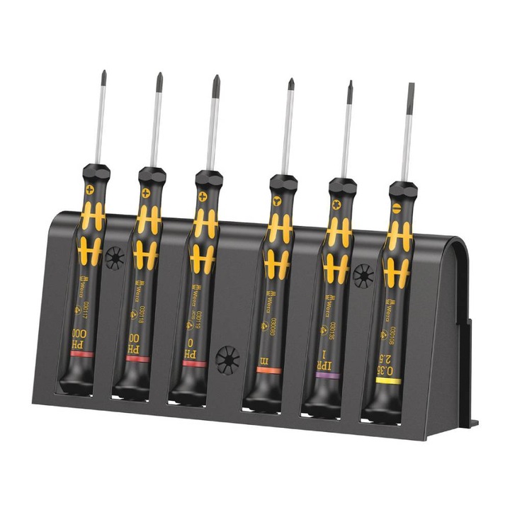 Set surubelnite Wera Kraftform Micro 1550/6 ESD 6 piese cu suport