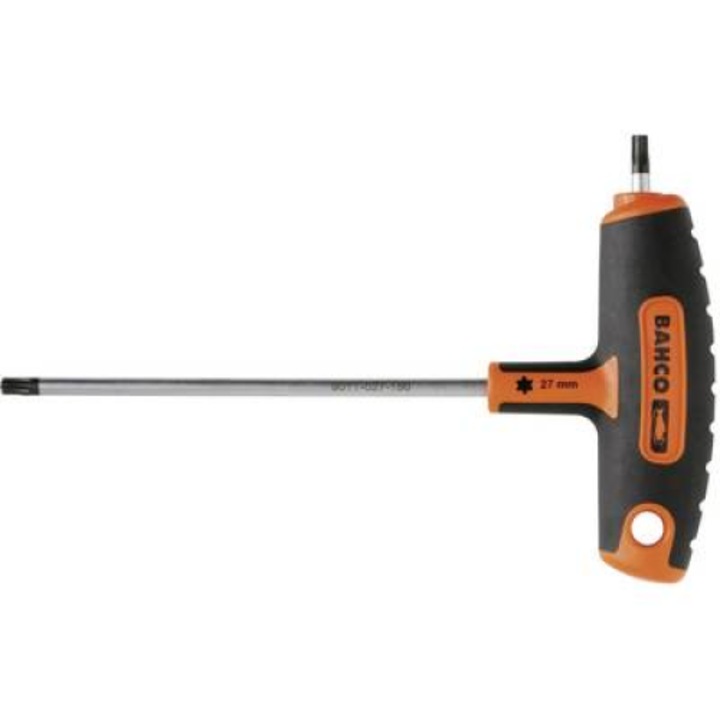 Отвертка Torx, Bahco, Т-образна дръжка, 186 мм, Черен/Оранжев