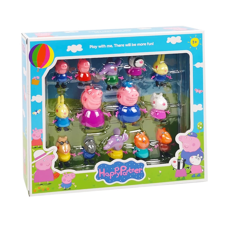 Комплект фигурки, Peppa Pig, Pepa Family 14 бр