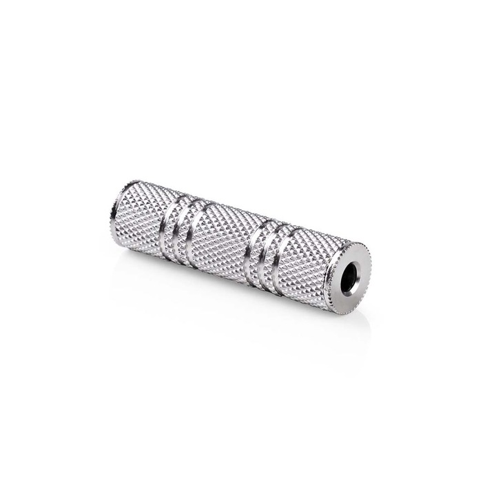 Nedis sztereó audio adapter, 3.5mm Aljzat x2, nikkelezett, fém, ezüst, 1db (CAGB22950ME) (CAGB22950ME)