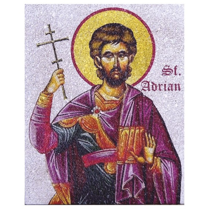 Icoana pe Coaja de Ou, Ecoart Movement, Sfantul Adrian, sfant ocrotitor al familiei