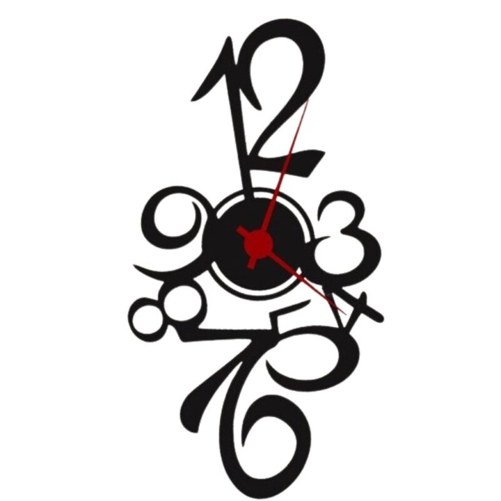 Ceas de perete metalic Krodesign Asimetric, diametru 60 cm, negru