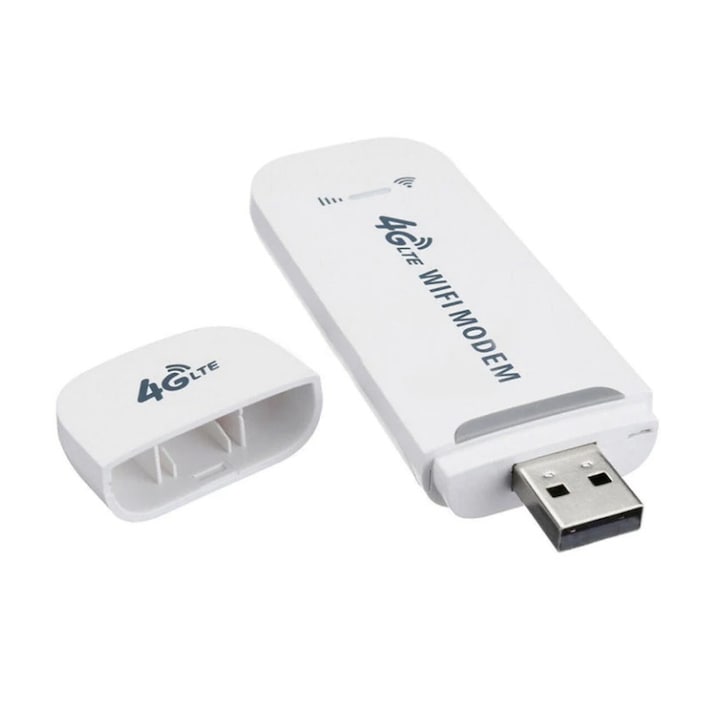 3IN1 LTE 4G Модем USB, Преносим WiFi, Бял, HotSpot, 150Mbps, USB порт, Множество връзки