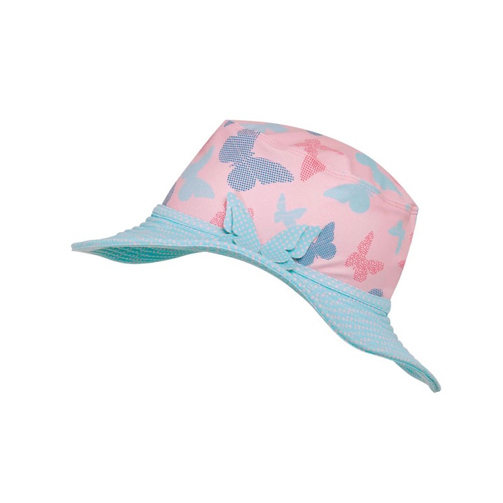 Детска плажна шапка с uv защита и периферия, Playshoes, Butterfly, момиче, 55 см