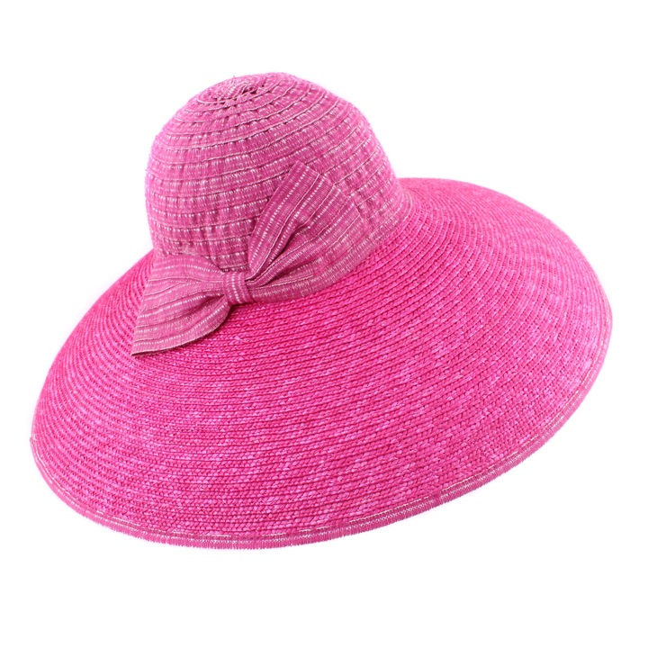 Palarie de paie Fratelli Mazzanti FM 6827, Ciclam