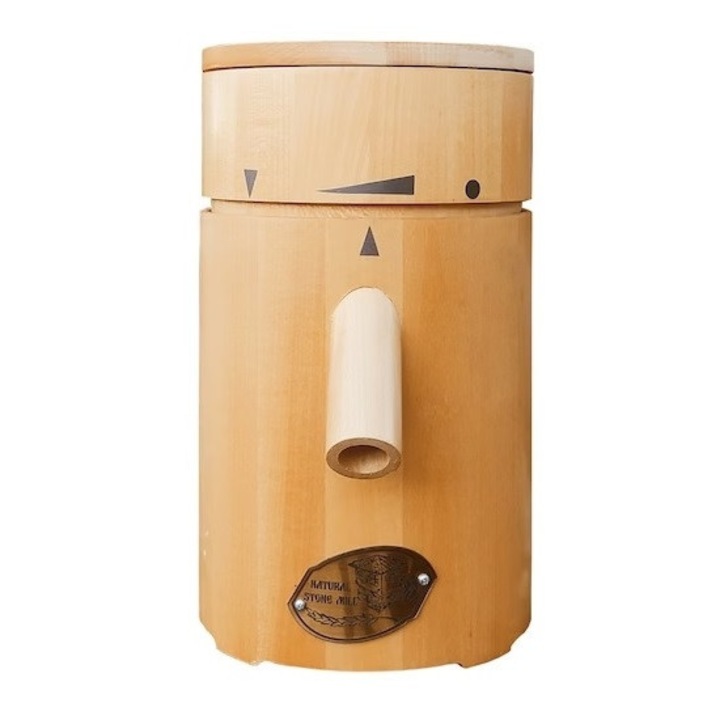 Домашна каменна мелница Natural Stone Mill, MMotors, естествена дървесина, липа, 19х19х31см