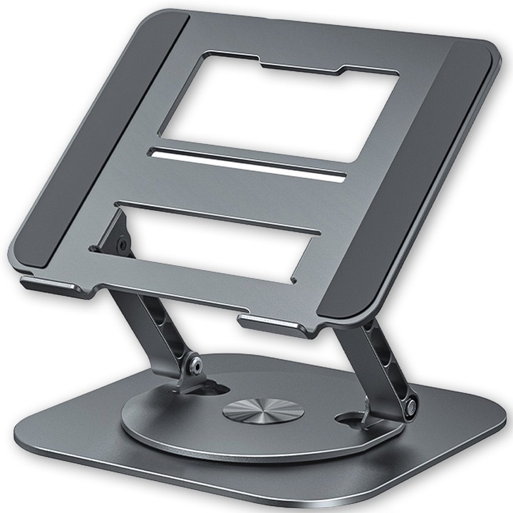 Стойка за лаптоп PadForce® 9-17 инча, 360° въртене, регулируема, преносима против приплъзване, съвместима с MacBook, iPad таблет - пространство сиво