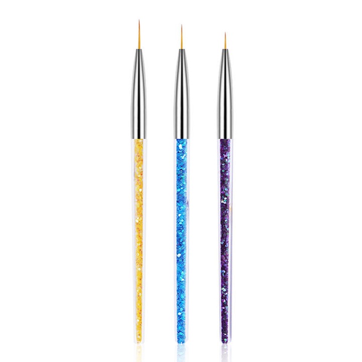 QttvbTna köröm ecsetkészlet, dizájnhoz, nylon, tarka